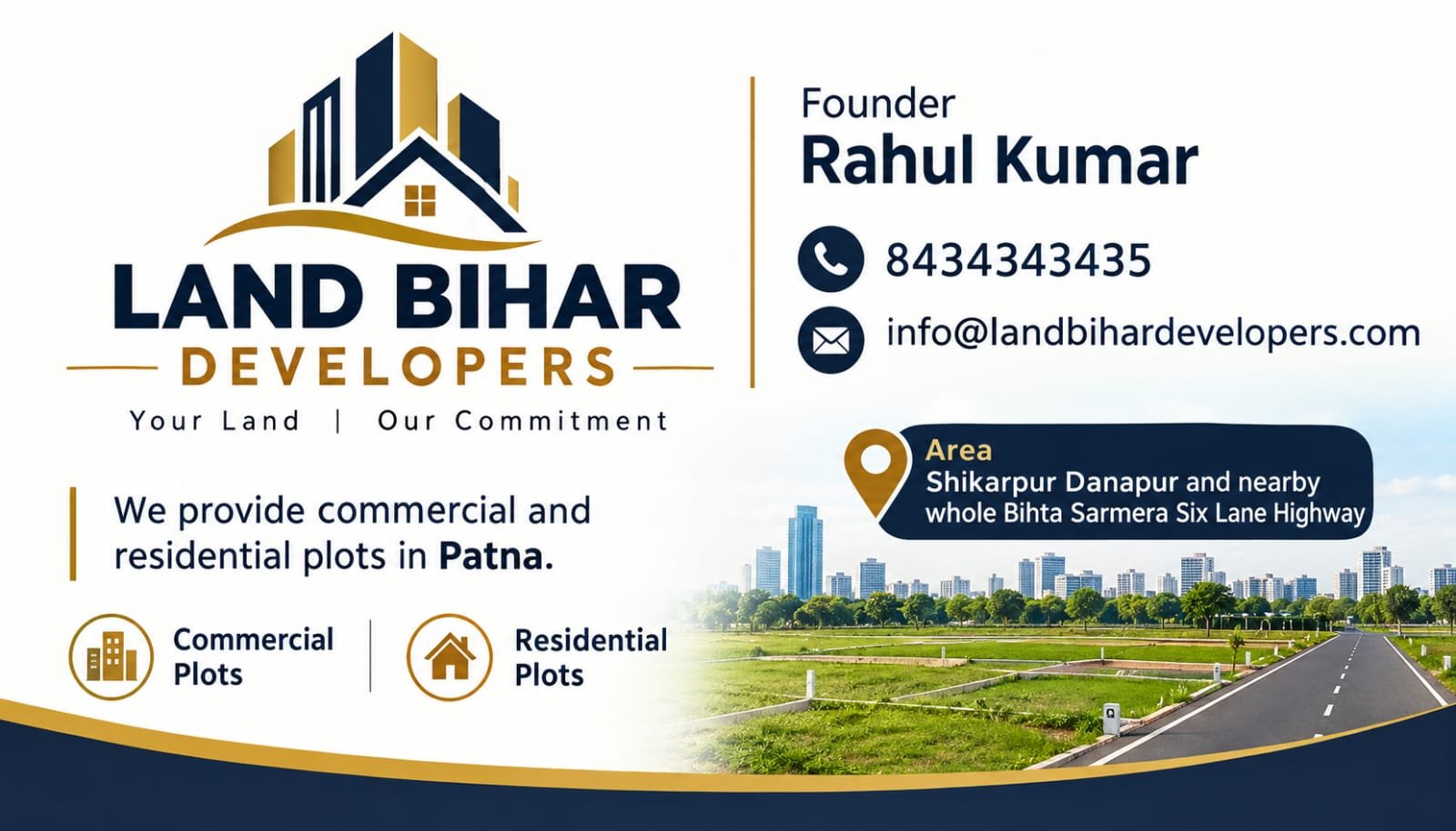 Land Bihar Developers Visiting Card